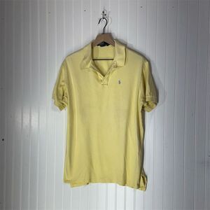 Vintage Polo Ralph Lauren USA Made Yellow‎ Polo Shirt XL 100% Cotton Classic Fit